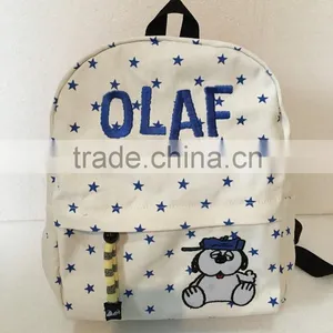 1# Cute Embroidery Tarpaulin Backpack With Cartoon Figure for Students thumbnail-3