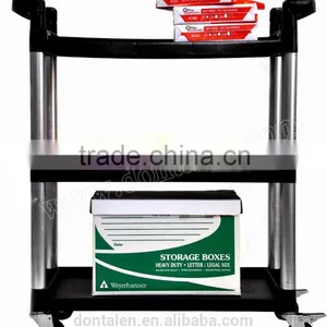 Winco 3 Tier Black Utility Cart Trolley thumbnail-1