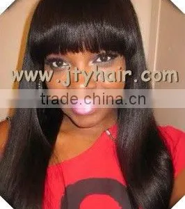 High Quality Fashional 18" #1B Off Black Silky Straight, Soft & Beauty Peruvian Hair Lace Front Wig thumbnail-1