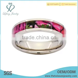 Bright-coloured Titanium Camouflage Wedding Rings thumbnail-1