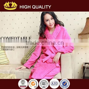 100%Polyester High Quality Multi Color Girl Coral Fleece Bathrobe Wholesale thumbnail-1