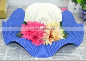 Women Flower Straw Hat,Sun Beach Summer Hats For Ladies thumbnail-5