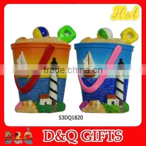 Sea Souvenir Gifts Resin Sand Bucket Magnet thumbnail-1