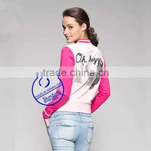 Custom 100% Cotton Womens Printed Baseball&softball Wear Jackets thumbnail-3