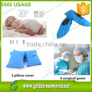 Baby Diaper 100% Sms Non-woven Fabric/17-22gsm Smms Non Woven Fabric for Diaper Legs/17.5cm Sms Nonwoven Cloth Roll thumbnail-4