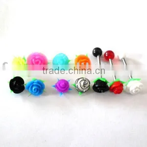 14g Silicone Tongue Rings Body Jewelry thumbnail-1