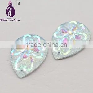 Flatback Gemstone Cabochon 18*25 mm Teardrop Sew On Crystal AB Rhinestone ,Earring Pendent Baeds thumbnail-1