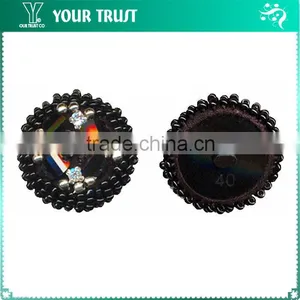 9MM Rhinestone 2MM Rhodium Black Bead Sew Garment Rhinestone Button thumbnail-4
