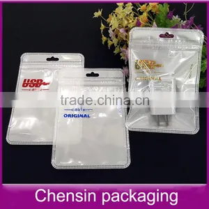 Mobile Phone Accessories Plastic Bags/white Printing USB Plastic Bags With Zipper/ thumbnail-1