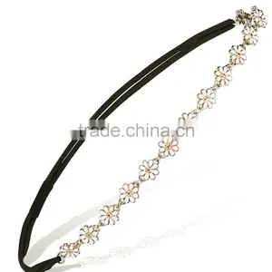 Promotional Women's Adjustable Crystal Hair Accessory Flower Hairband,elastic Hair Band thumbnail-3