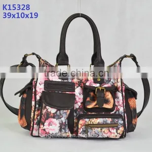 2015 New Style Fashion Fabric Handbag Match pu Leather thumbnail-1