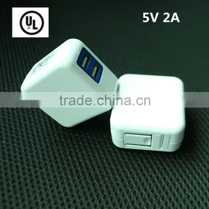 2016 New Design 5V 2A 2 USB Port Travel Adapter USB With Cheap Price thumbnail-3