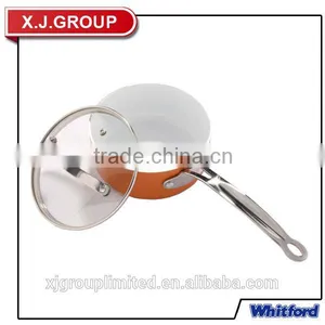 Orange Non-stick Sauce Pan With Glass Lid XJ-12604 thumbnail-1