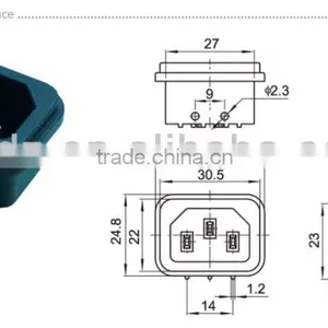2PIN AC Power Socket,Gold Plated Composite Video and Audio Inputs Connector thumbnail-3