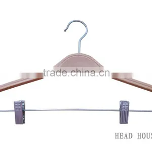 High Quality Manufacturer Laminated Hanger, Bottom Hanger With Metal Clips Laundry Hanger thumbnail-2