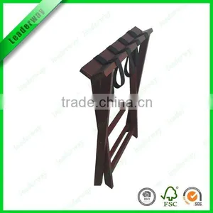 Popular Sale Hotel Bamboo Luggage Rack With Nylon Belt thumbnail-6