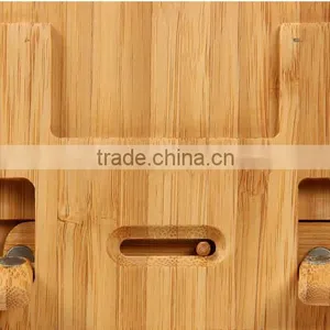 Wholesale Bamboo Mobile Phone Stand Wood Stand for IPad With 4 Hidden Slots thumbnail-6