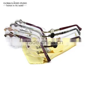 New Super Fancy Fashion Women Famous Brand Design Classic Rimless Eyeglasses Frame Optical Frame Eyewear RM0726 thumbnail-2