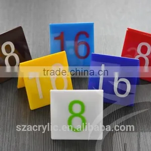 Custom V-shape Acrylic Table Number Display Stand for Restaurant Hotel thumbnail-1
