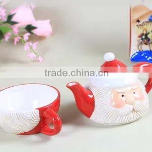 Creative Customized Christmas Santa Ceramics Tea Set and Milk Pot Set thumbnail-3