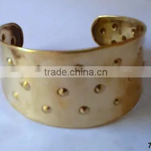 Indian Brass Metal Fashion Bangle Bracelet Punched Holes thumbnail-2
