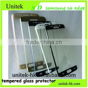 Full Cover Orginal Color Gold Tempered Glass Screen Protector for s6 Edge 3d Samsung Galaxy Curved With 9 Hardness thumbnail-5