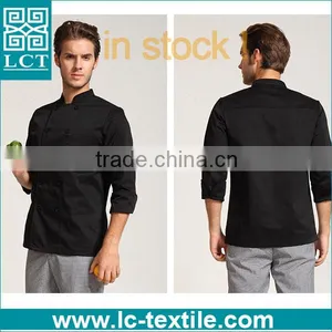 Wholeasle to Amazon Upslace Beathable Fitted Mens Black Chef Jacket thumbnail-1