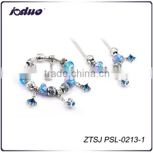 2016 DIY Blue Crystal Bead Charm Bracelets Jewelry thumbnail-1