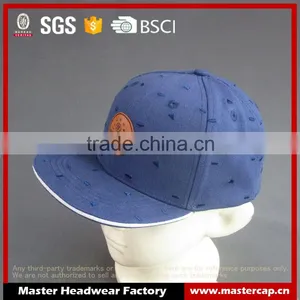 Custom High Quality 6- Panel Snapback Hat With PU Badge thumbnail-1