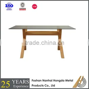 Solid Wood Dining Table Set With Glass Top thumbnail-2