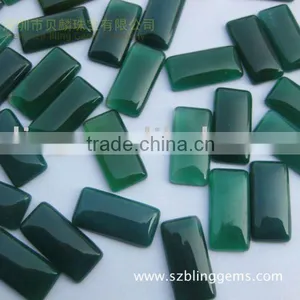 Natural Gemstone Green Agate Rectangle Cabochon thumbnail-1