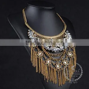 High Quality Vintage Rhinestone Chunky Statement Necklace Tin Alloy Fashion Women Pendant Necklace 6390159 thumbnail-2