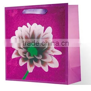 2015 New Dsign Printing White Paper Gift Bags With Ribbon Handles thumbnail-1