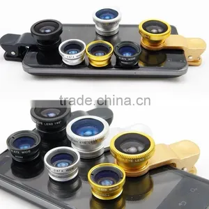 Universal 3in1 Clip Lens Fisheye+Macro+Wide Angle For Smartphones Tablets thumbnail-1