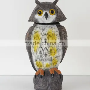 Plastic Bird Scarer Rotating Head Wind Action Owl thumbnail-1
