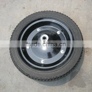 14" x 3" Heavy Duty Solid Rubber Wheels for Industrial Machine thumbnail-1