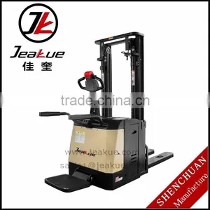 China Cheap 2 Ton Standing Full Electric Stacker Truck thumbnail-1