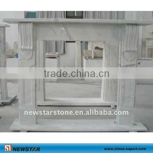 Natural Hunan White Marble Fireplace thumbnail-1