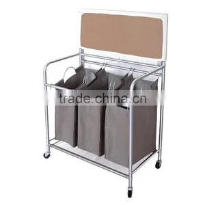 Vivinature 3 Bag Laundry Sorter With Folding Table thumbnail-1