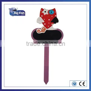 Owl Shaped Wood Stakes Chalkboard Plant Tag Blackboard for Home and Garden thumbnail-1