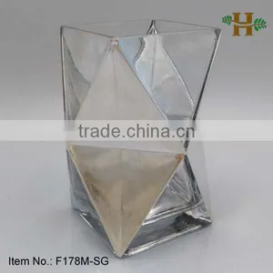 Geometry Vase Antique Silver Cylinders Mercury Vase thumbnail-1