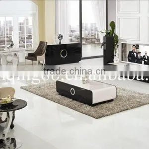 Living Room Furniture Modern Design Bright MDF Drawer and Stainless Steel Base TV Stand E337 thumbnail-2