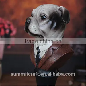 American Decorative Resin Bulldog Gentleman Figurine Bust thumbnail-3