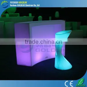 Computer Control Low Cocktail Bar Counter Glowing LED Bar Table With Stool thumbnail-6