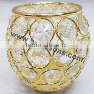 Clear Crystal Carved Votive Candle Holder for Home Decoration thumbnail-1