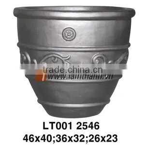 Vietnam Oval Decorative Dark Painted Terracotta Planter For Manufacturer thumbnail-1