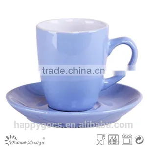 3oz Solid Shining Color Glazed Coffee Cup and Saucer thumbnail-3
