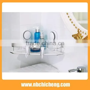 Bathroom Wall Mounted Aluminium Corner Shelf Bath Accessories Storage Holder thumbnail-1