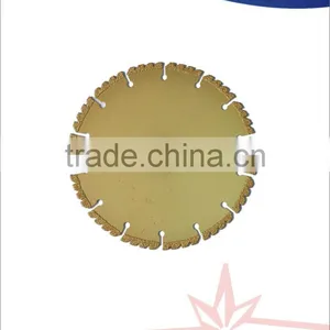 Gold Color Vacuum Brazed Diamond Grinding Disc With Key Slot/Brazed Diamond Saw Blade thumbnail-1