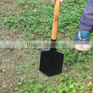 Мини садовый стальной лопата с деревянной рукояткой круглой формы thumbnail-3